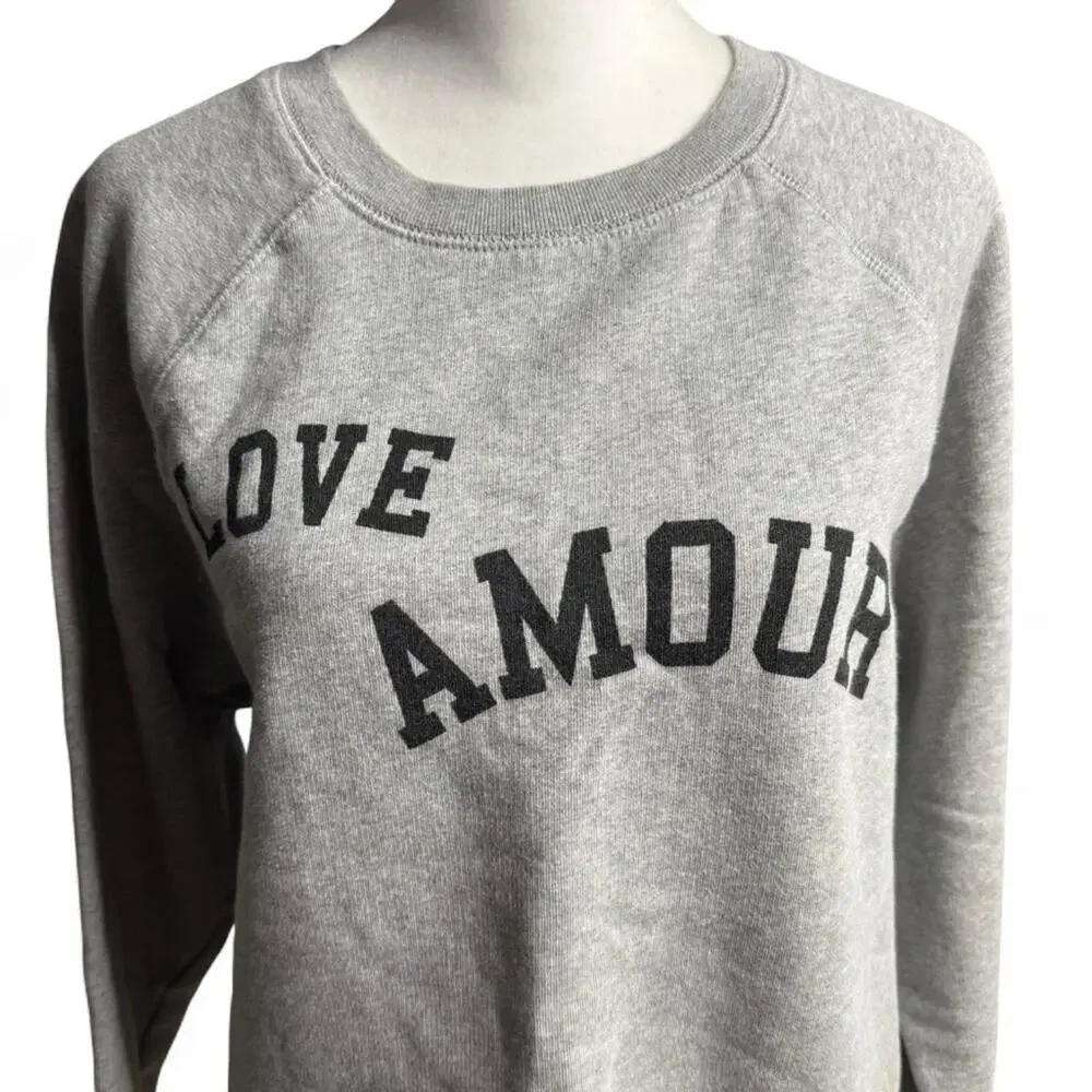 Zadig & Voltaire Love Amour Gray Sweatshirt - Small - 100% Cotton - Picture 2 of 9